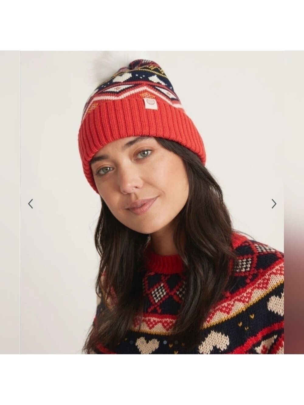 Marine layer Fair Isle Beanie in Red